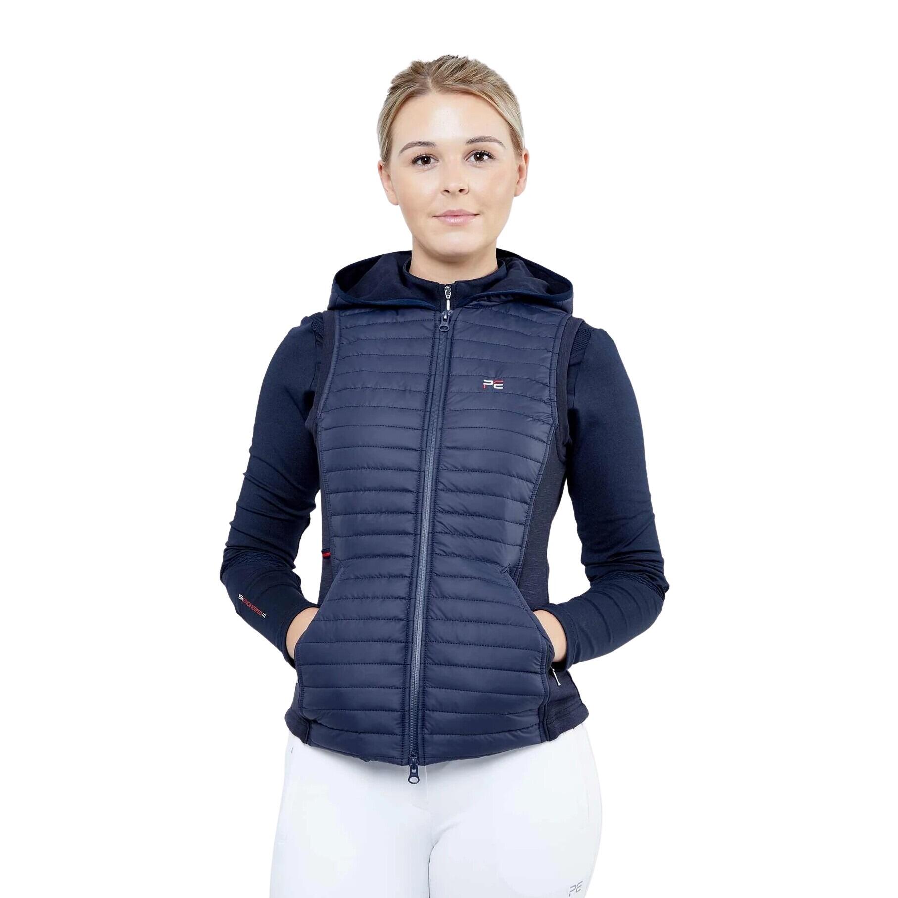 Premier Equine - Doudoune Sans Manche Technique Hybride Femme Premier Equine Lamera - Doudoune Synthétique - Bleu - 42 M/l - Decathlon
