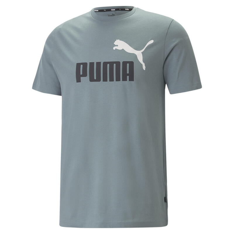 T-shirt con logo bicolore Essentials uomo PUMA Adriatic Gray
