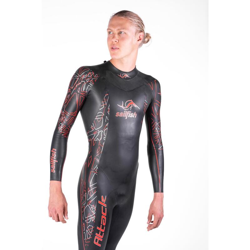Costum de triatlon pentru bărbați sailfish Attack 7 4,5 mm negru/roșu
