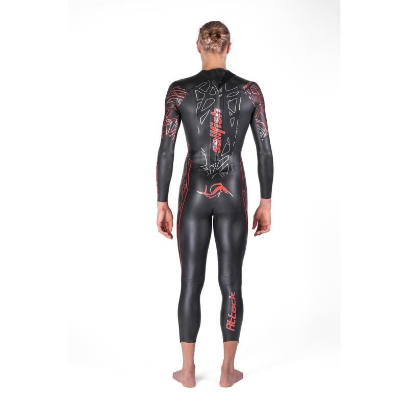 Costum de triatlon pentru bărbați sailfish Attack 7 4,5 mm negru/roșu