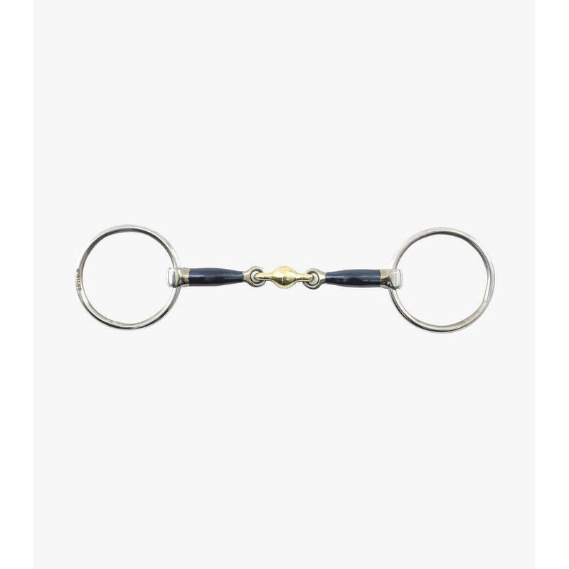 Mors 2 anneaux  en fer bleu avec losange en alliage pour cheval Premier Equine S