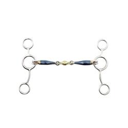 Mors pessoa double brisure en fer bleu pour cheval Premier Equine