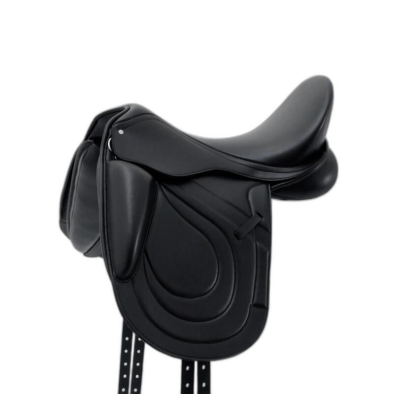 Selle de course western en cuir véritable noir, confortable, de haute qualité, p
