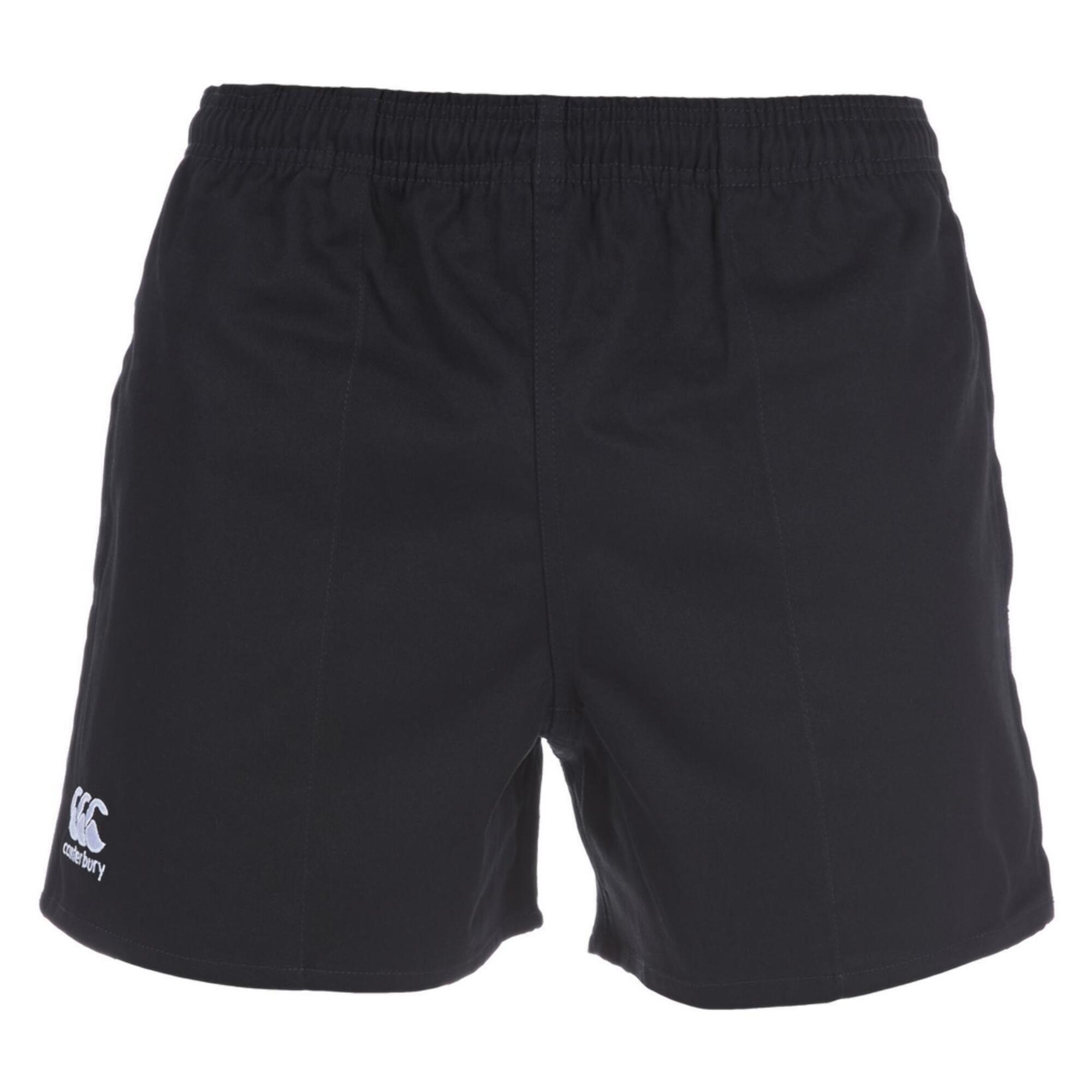 Mens Professional Cotton Rugby Shorts (Black) 1/4