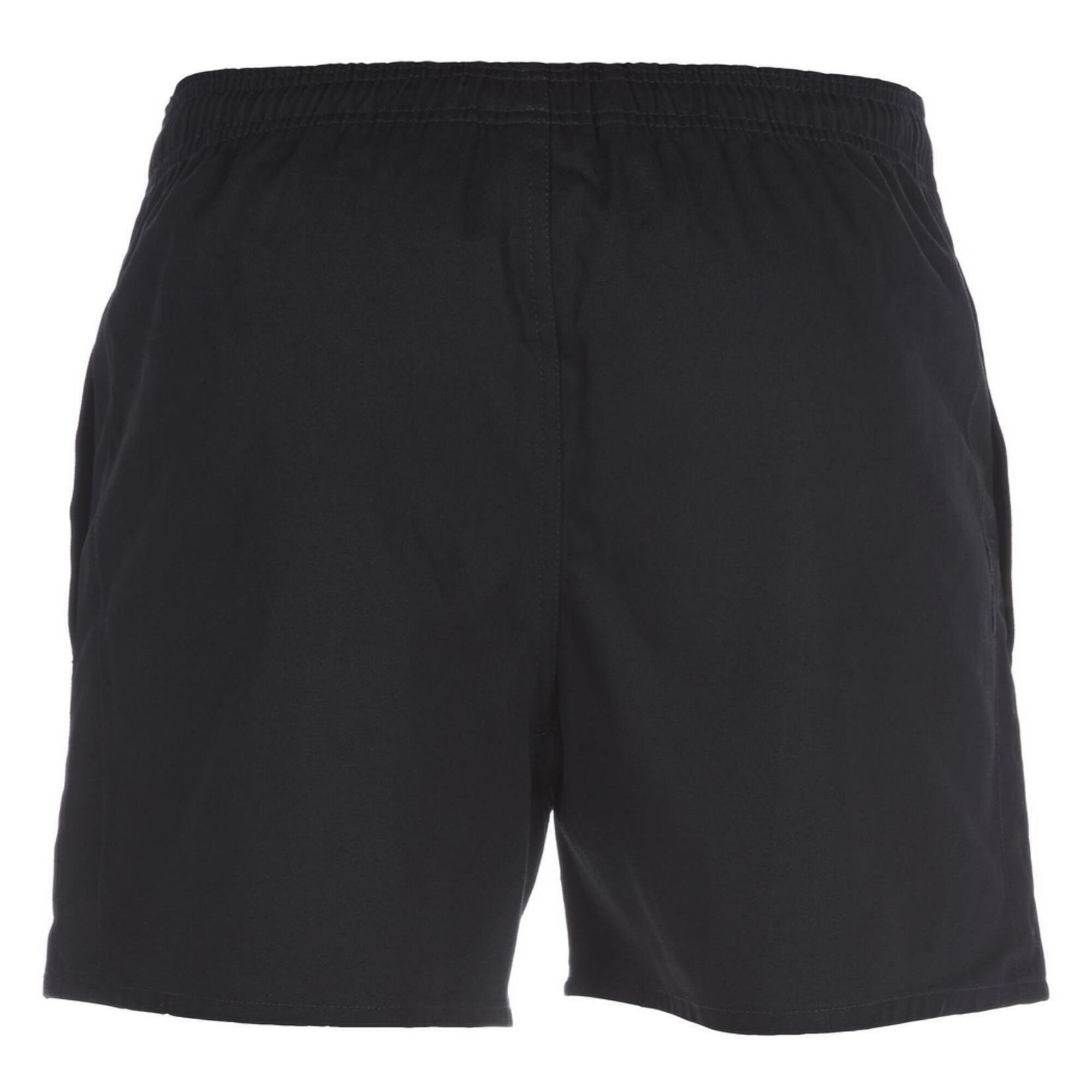 Mens Professional Cotton Rugby Shorts (Black) 2/4