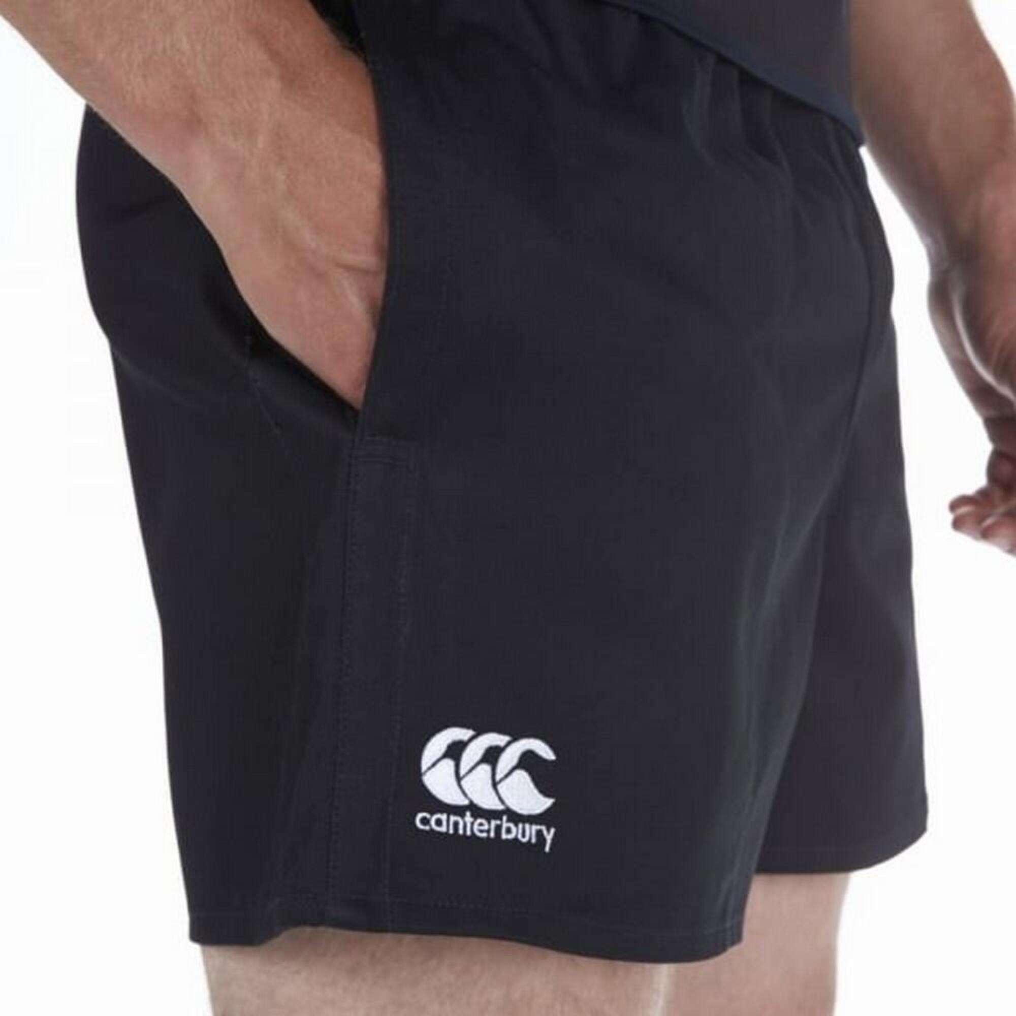 Mens Professional Cotton Rugby Shorts (Black) 4/4