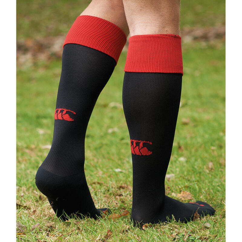 Rugby SportSocken Herren Schwarz/Rot