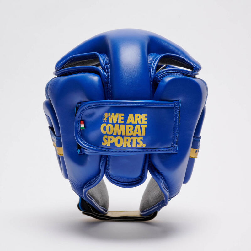 Casco de Boxeo Adulto Leone 1947 DNA protector abierto azul