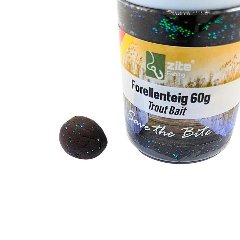 Forellenteig mit Knoblauch-Aroma 60g Trout Bait Paste in Neonfarbe Schwarz