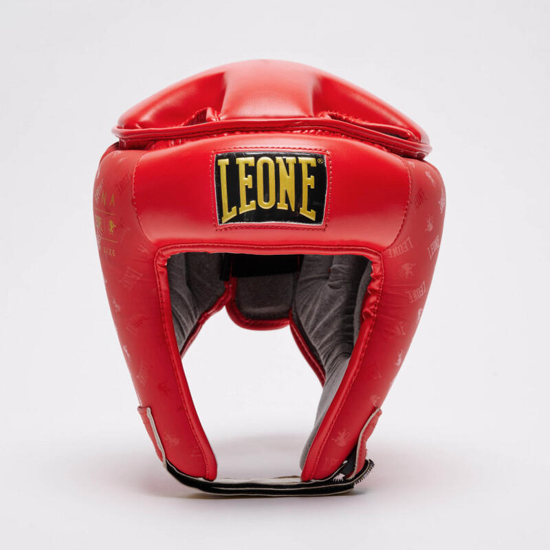 Casco de Boxeo Adulto Leone 1947 DNA protector abierto rojo