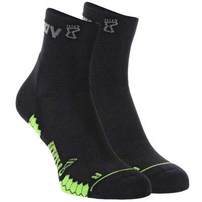 Trailfly sock mid zwart/groen hardloopsokken mid