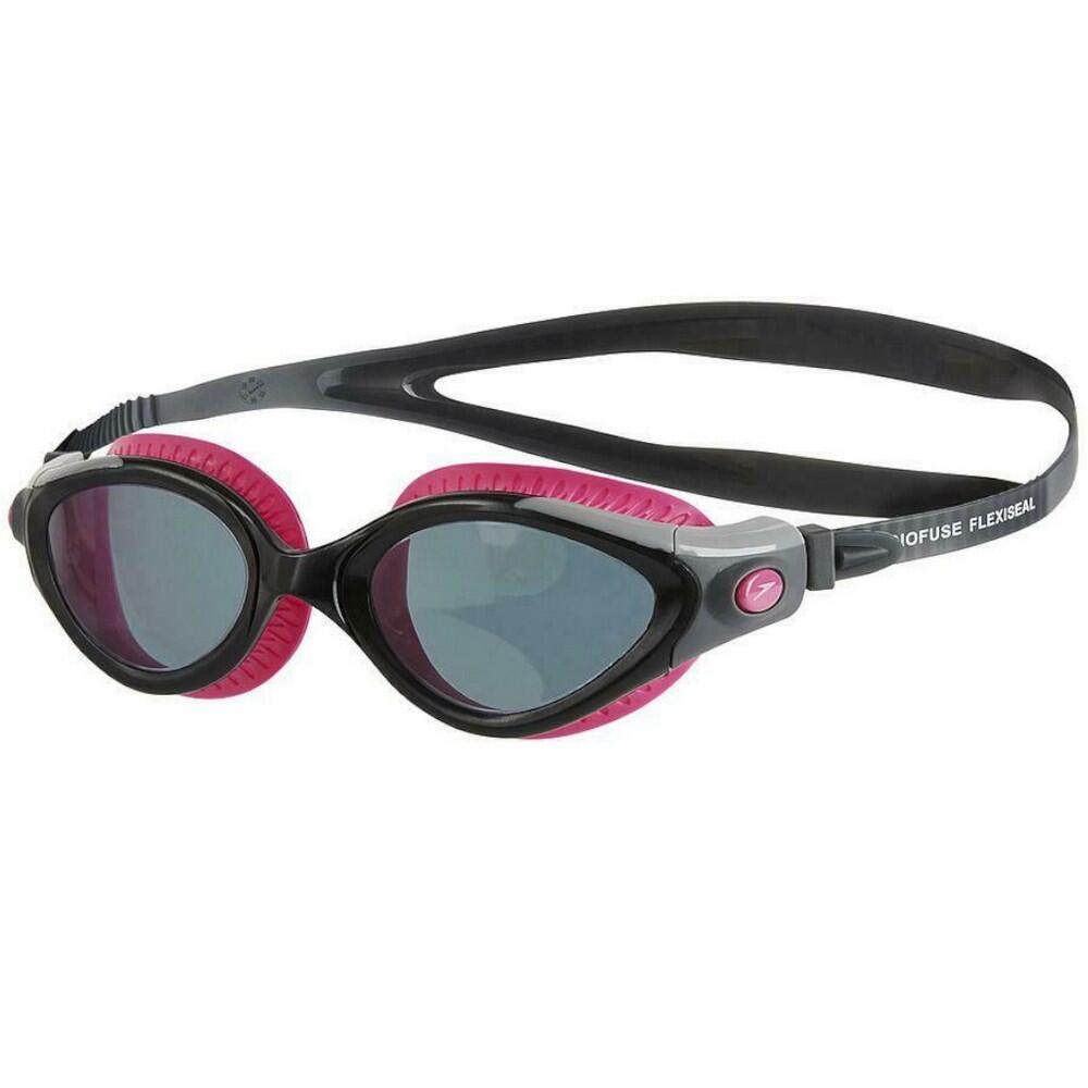 Womens/Ladies Futura Biofuse Flexiseal Swimming Goggles (Pink/Smoke) 1/4