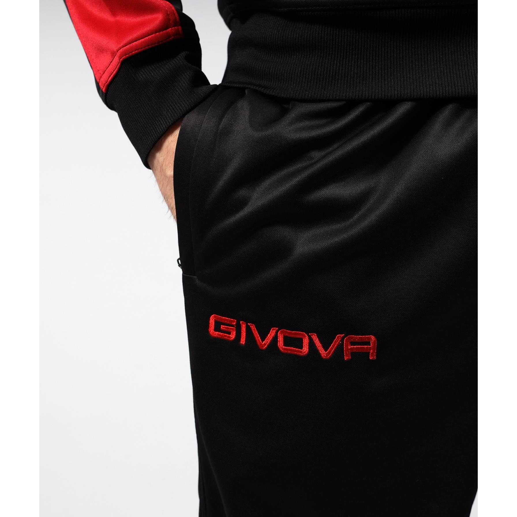 TUTA complete uomo ( acetato-poliestere) givova rosso/nero 4/4