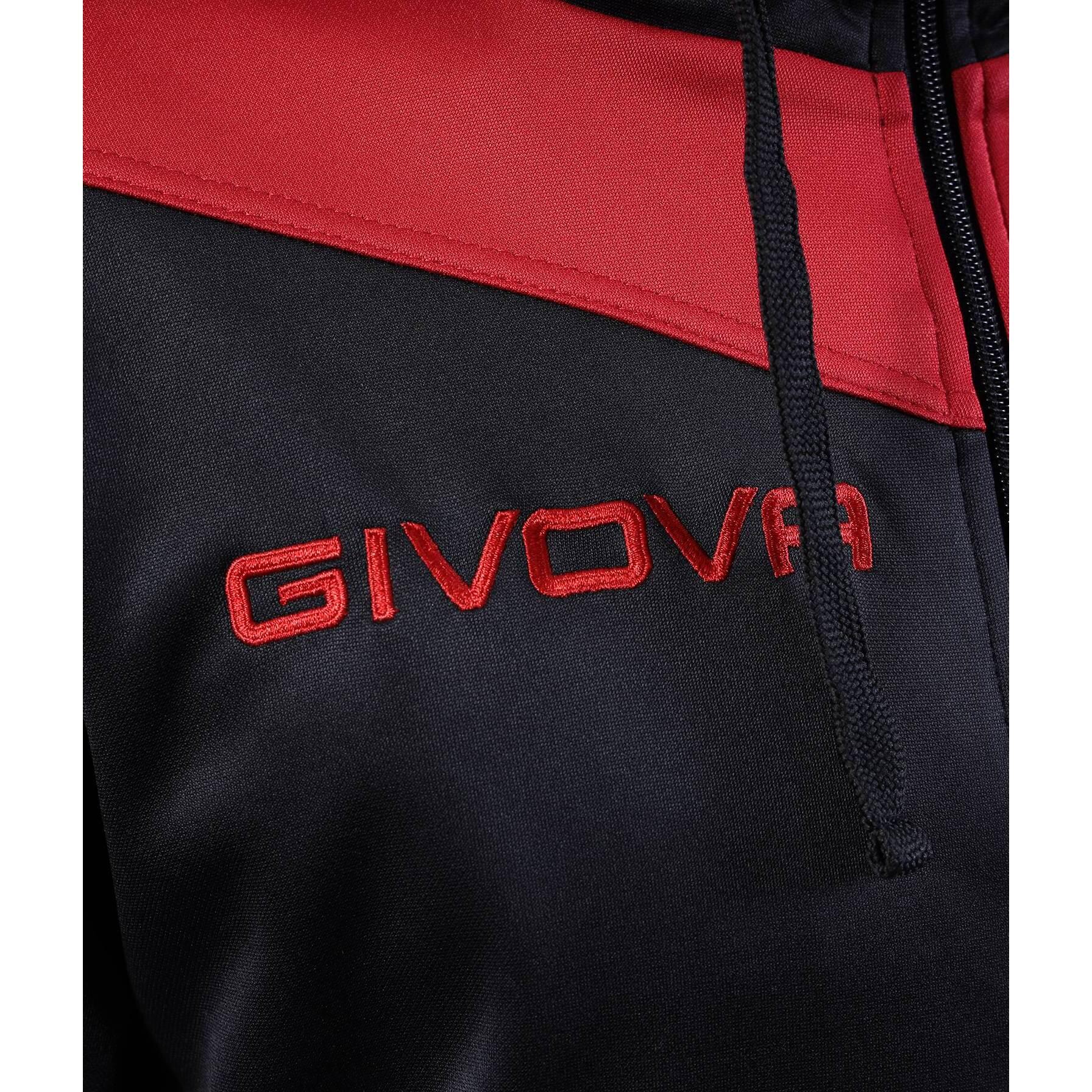 TUTA complete uomo ( acetato-poliestere) givova rosso/nero 3/4
