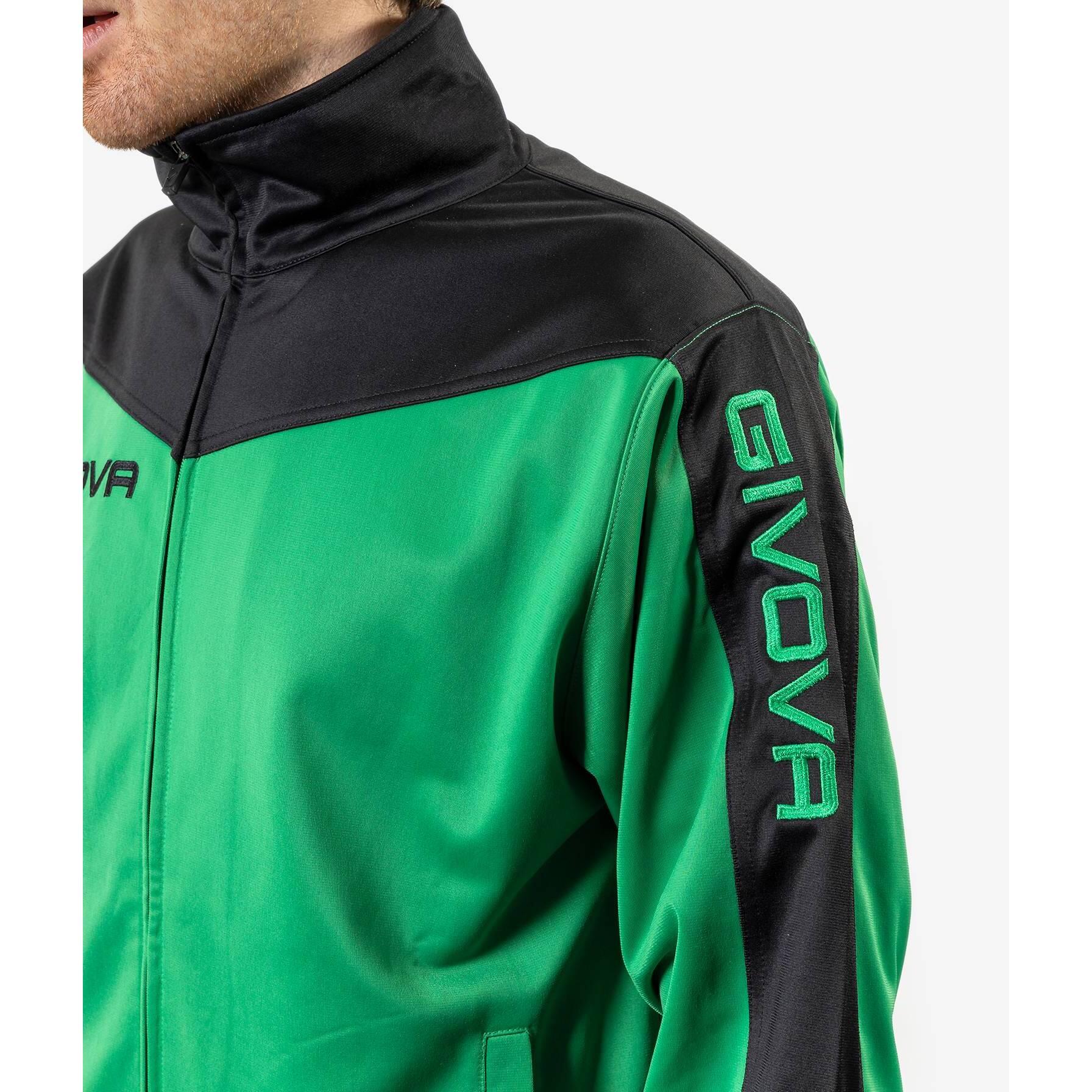 TUTA complete uomo ( acetato-poliestere) givova verde/nero 3/4
