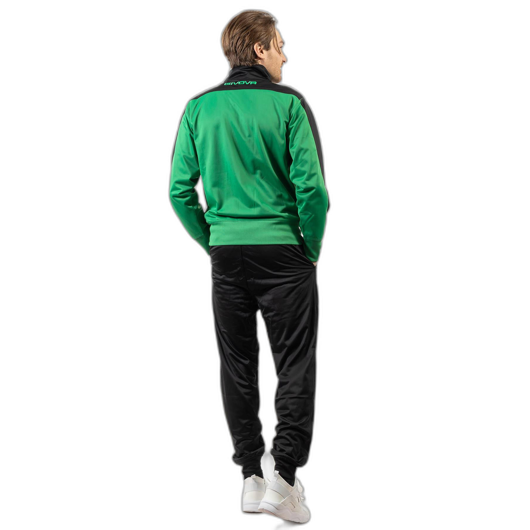 TUTA complete uomo ( acetato-poliestere) givova verde/nero 2/4