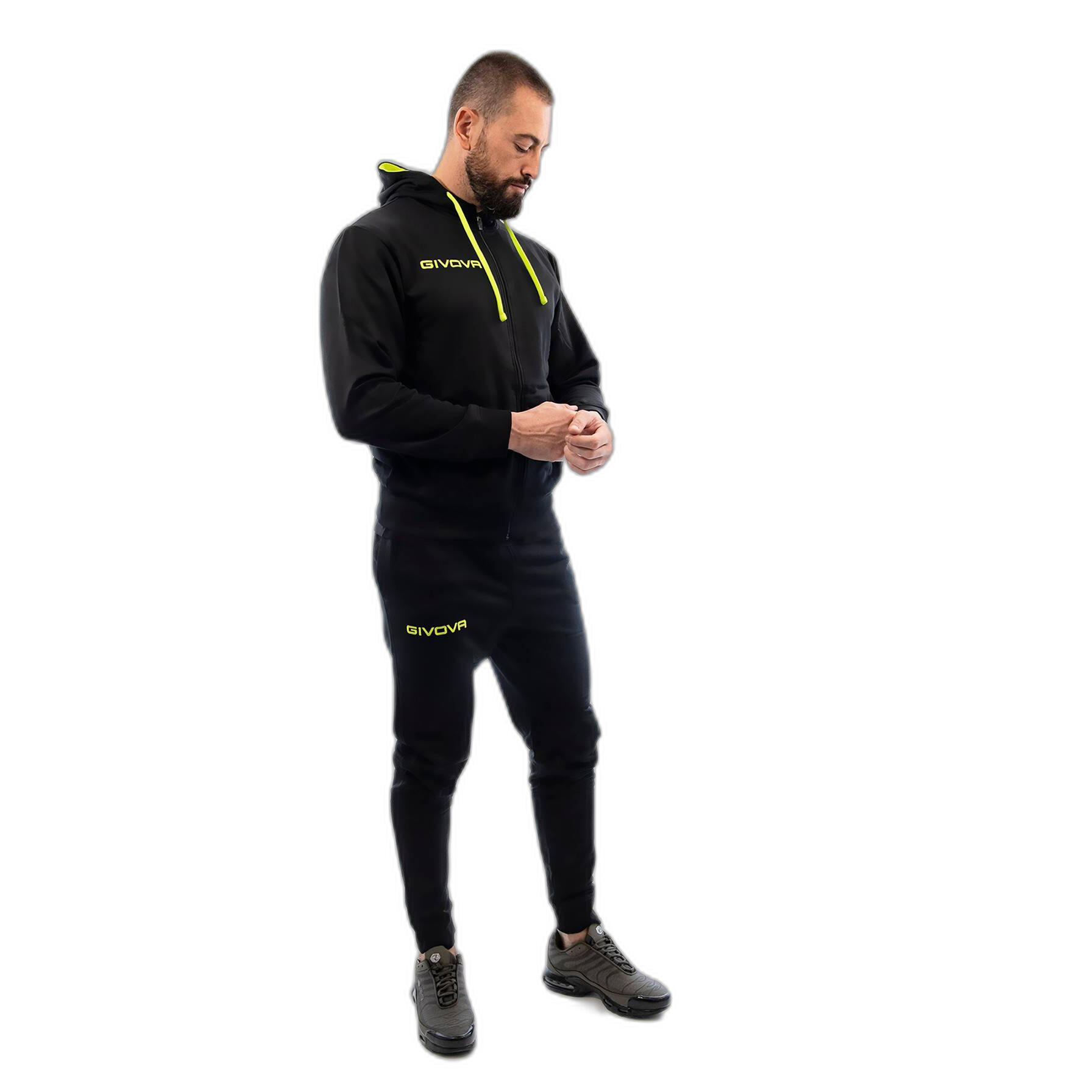 TUTA complete uomo ( acetato-poliestere) givova nero/giallo fluo 2/5