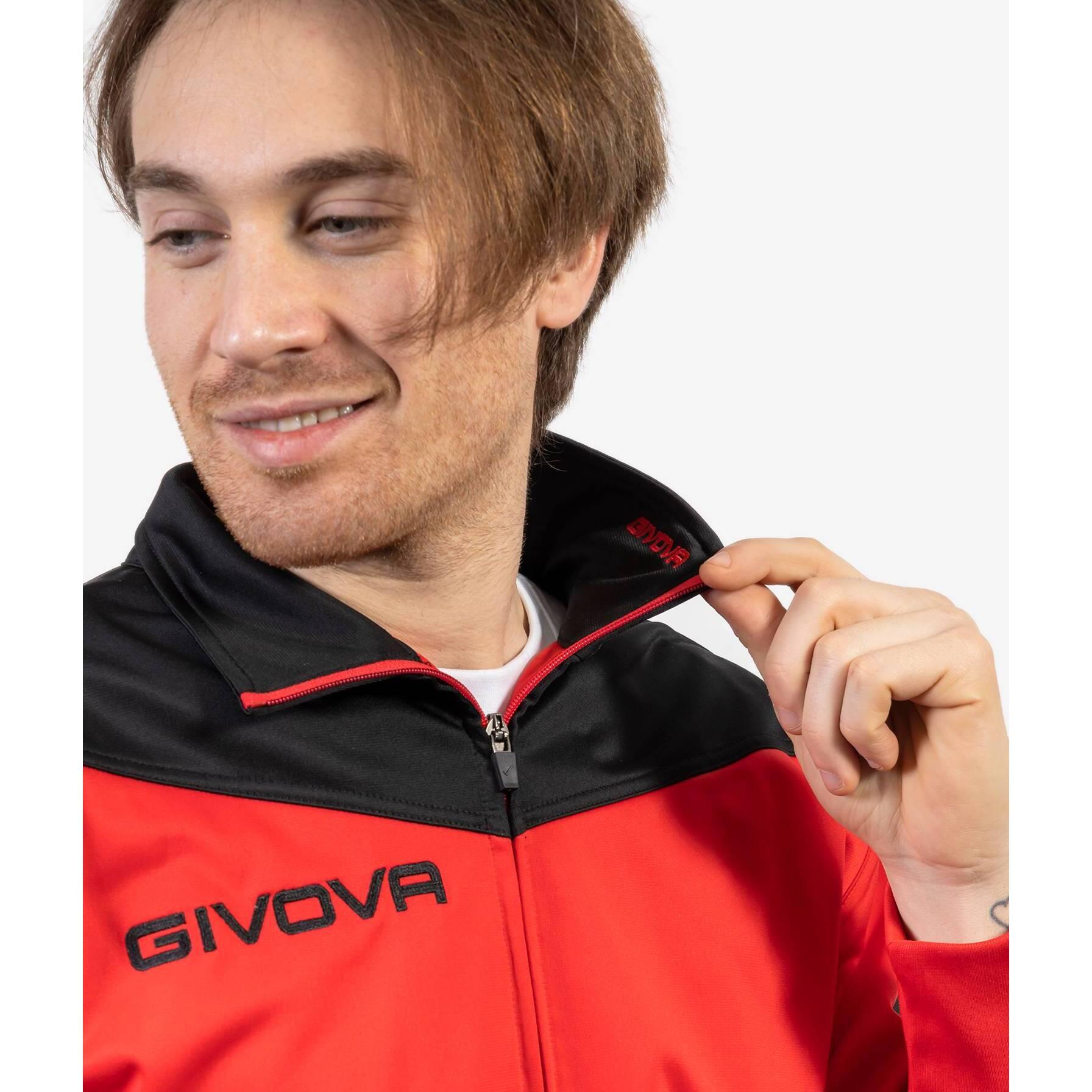 TUTA complete uomo ( acetato-poliestere) givova rosso/nero 4/6