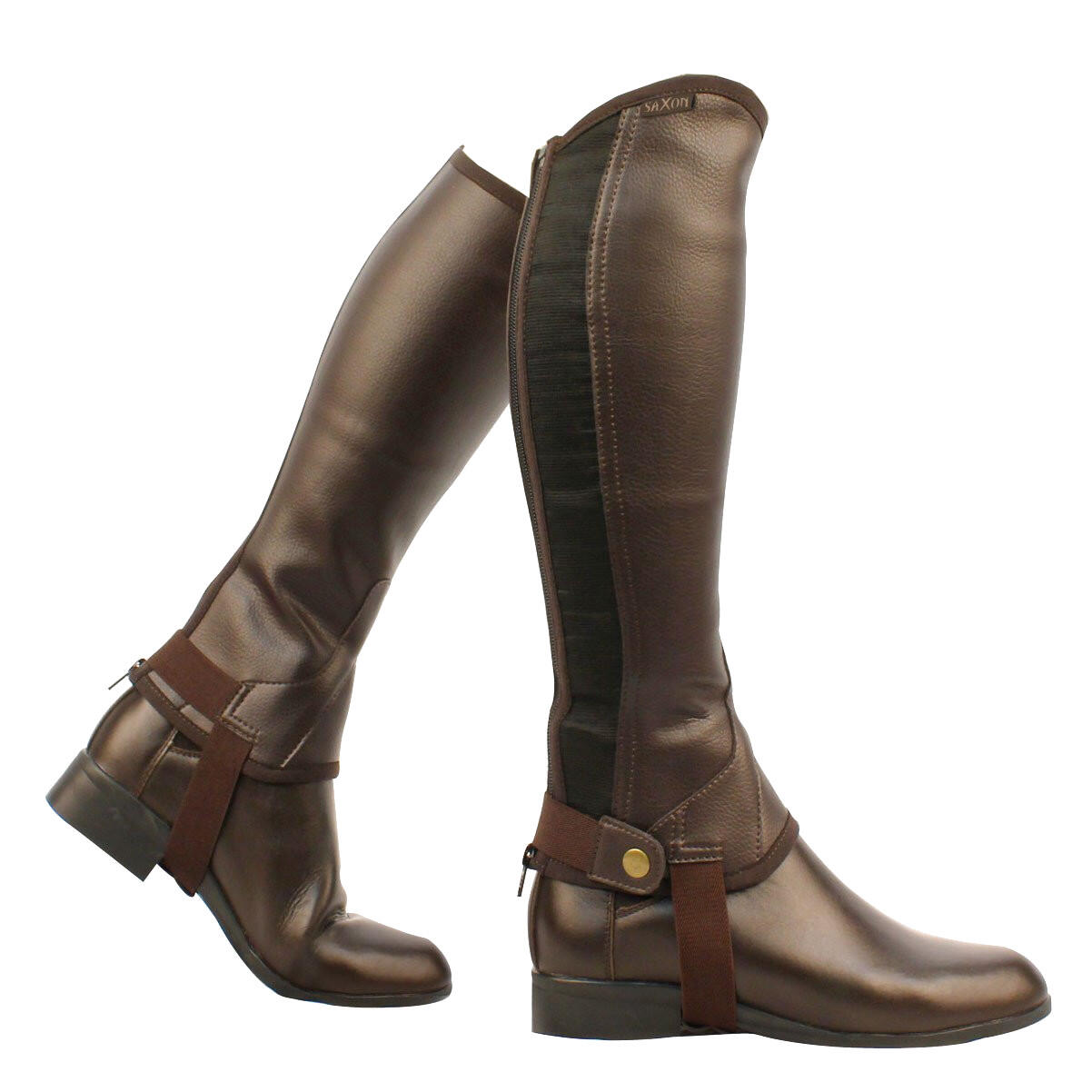 Unisex Equileather Half Chaps (Brown) 2/3