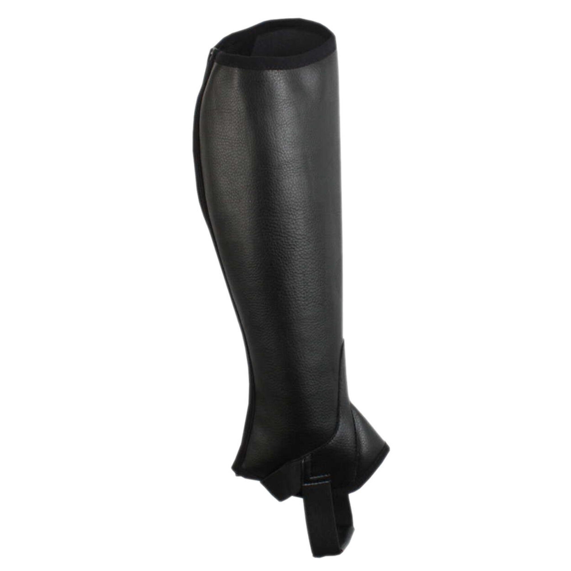 SAXON Unisex Equileather Half Chaps (Black)