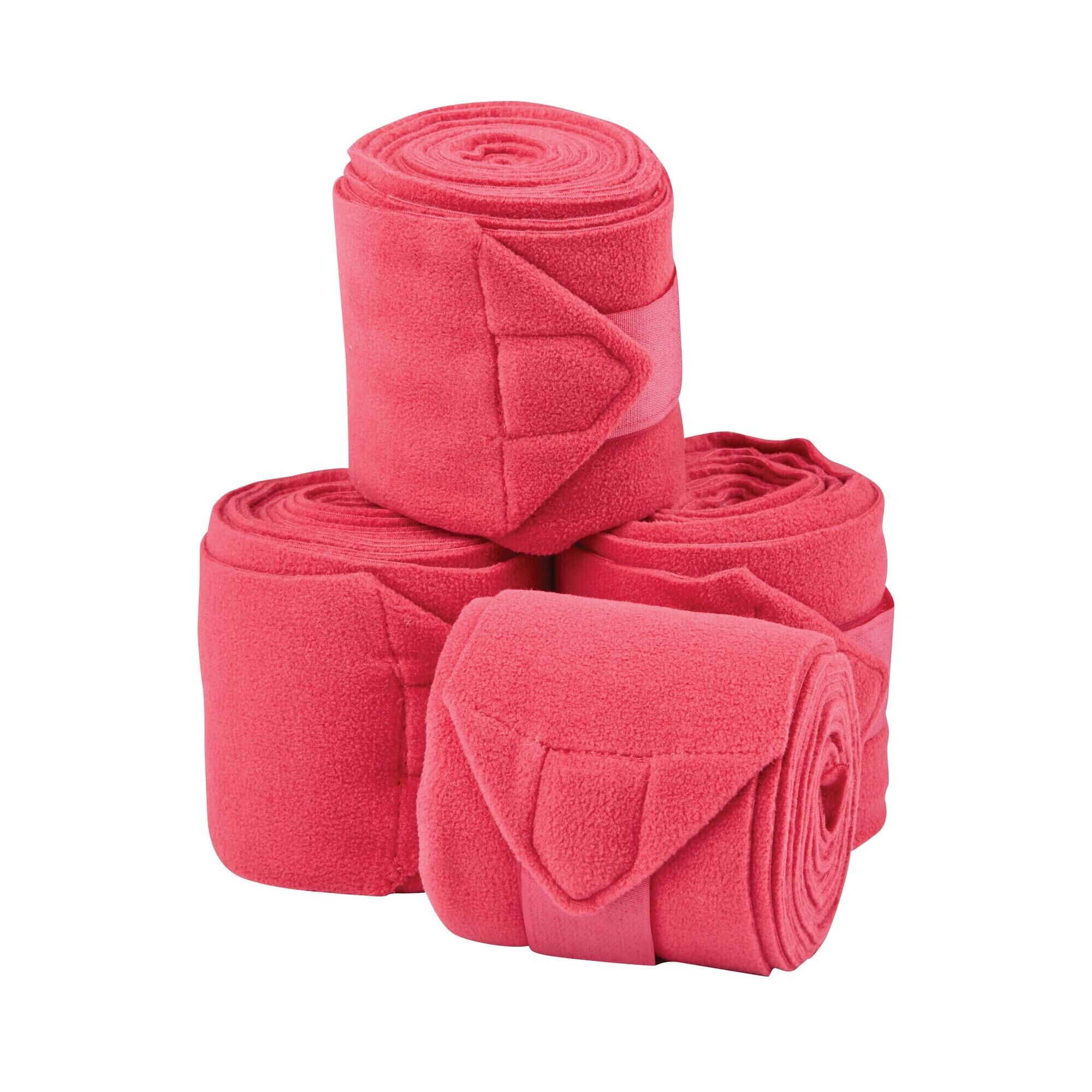 SAXON Coordinate Fleece Bandages (Pack Of 4) (Pink)