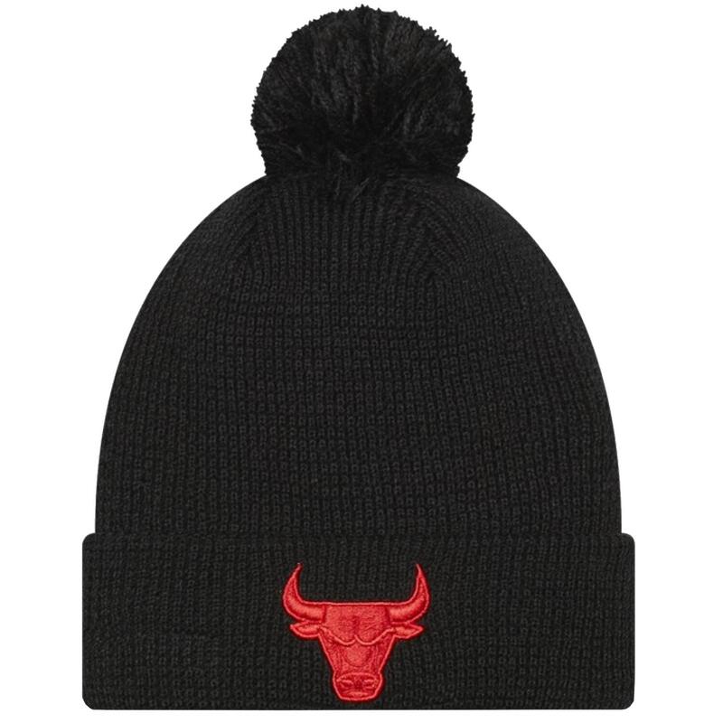 Férfi sapkák, New Era Team Pop Bobble Beanie Chicago Bulls Hat, fekete