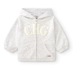 Sudadera cremallera Niña Charanga gris