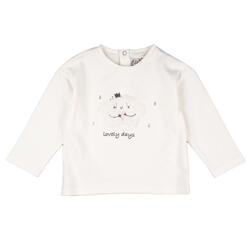 Charanga Camiseta de bebé de manga larga color crudo nube