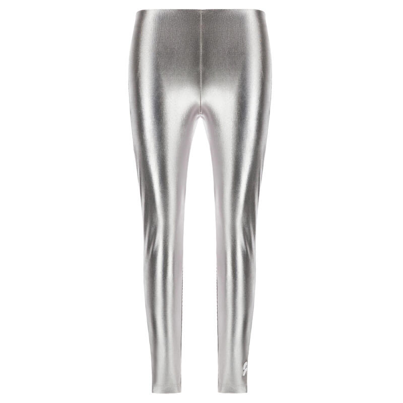 Pantaloni slim fit elasticizzati argento con vita alta Pantaloni slim fit elasticizzati argento con vita alta