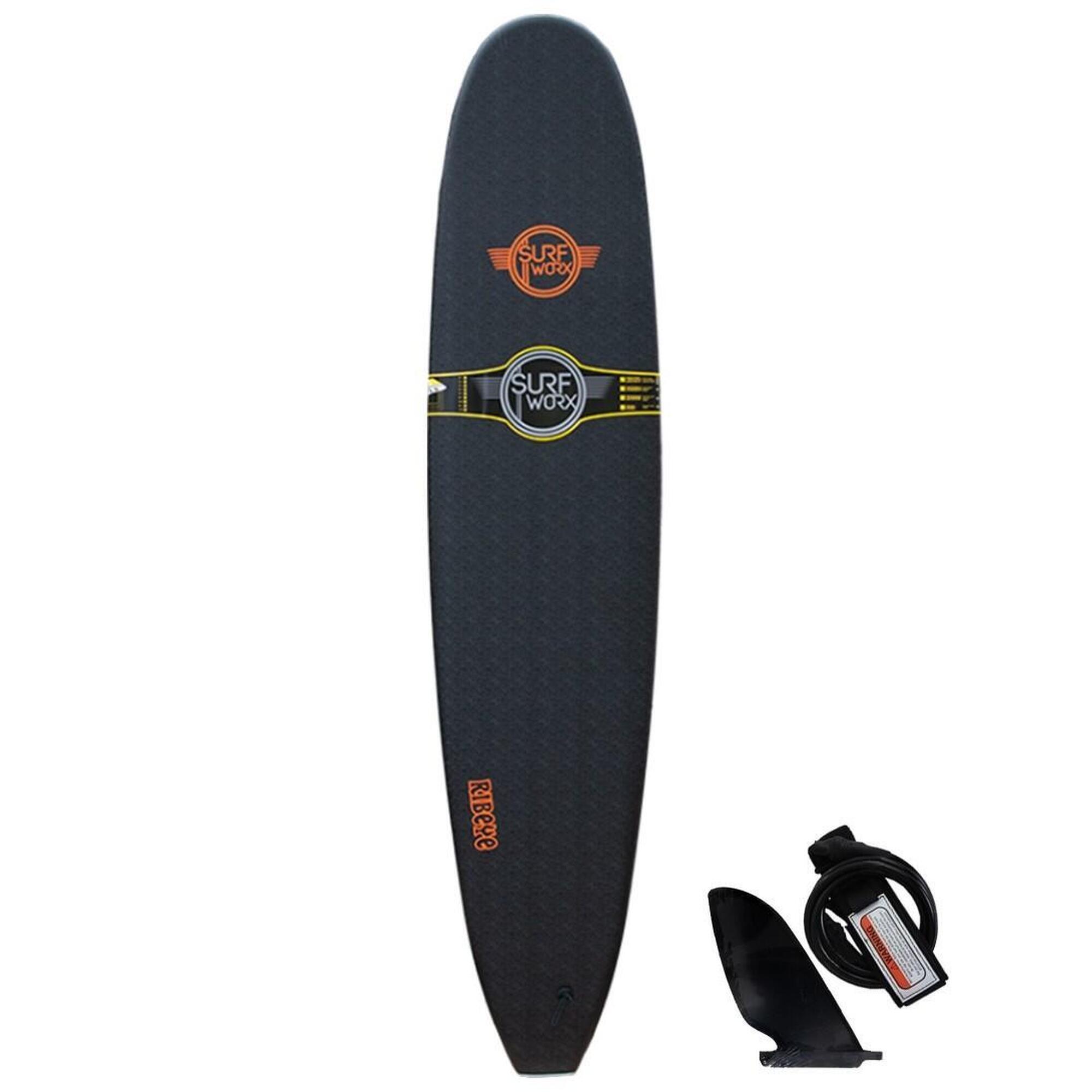 Surfworx Ribeye Mini Mal Soft Longboard Surfboard 9ft 0 Black 1/5