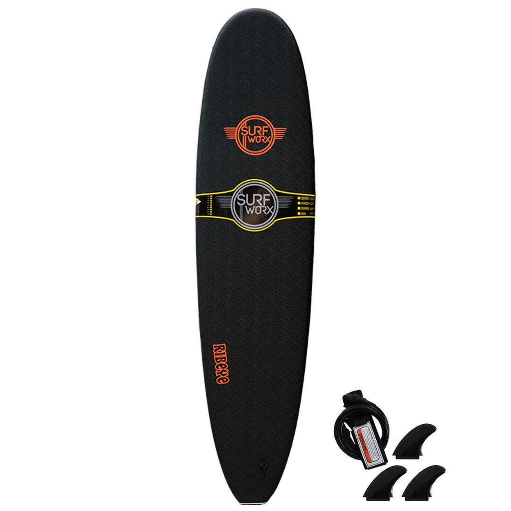 Surfworx Ribeye Mini Mal soft surfboard 7ft 6 Black 1/4