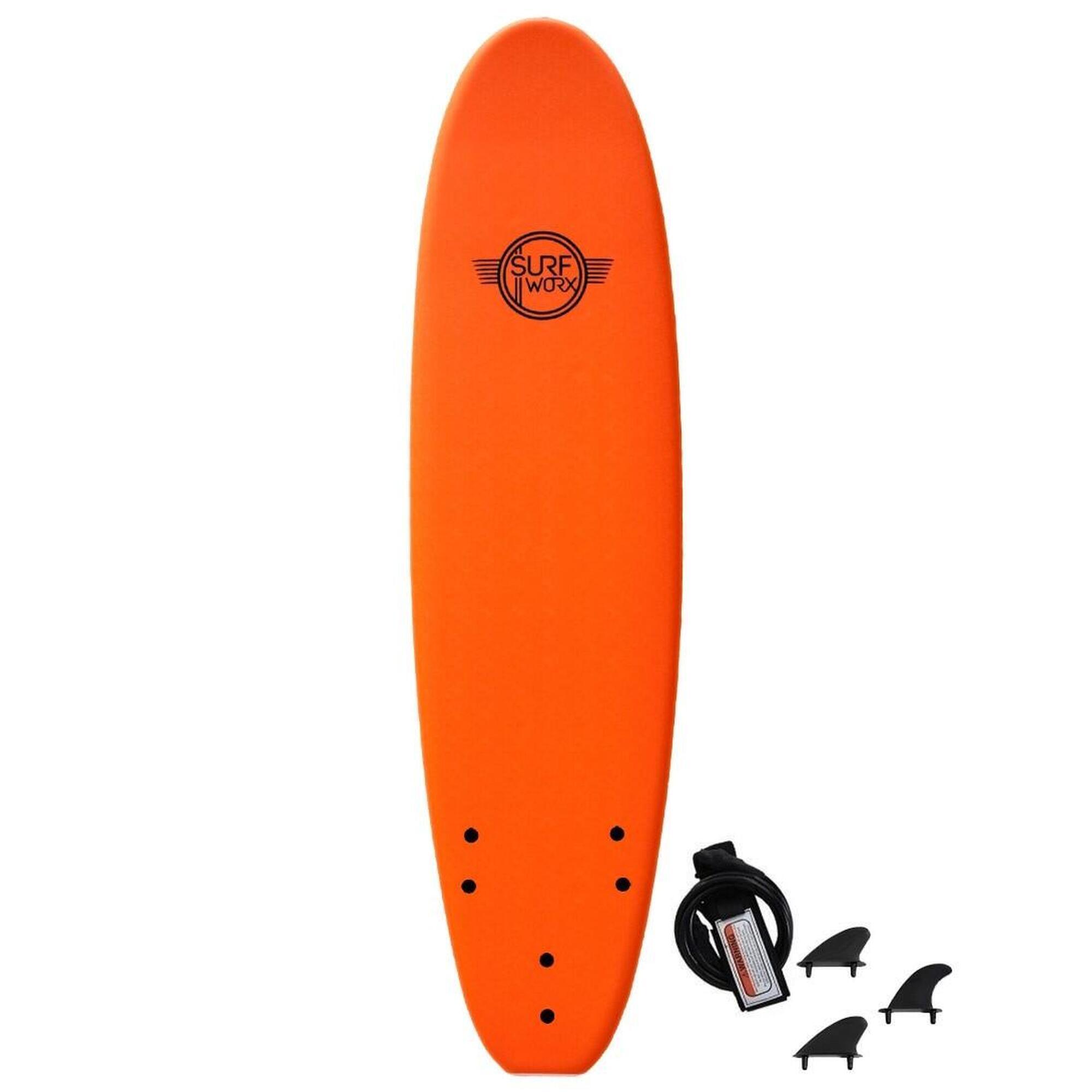 SURFWORX Surfworx Base Mini Mal soft surfboard 7ft 6 Orange