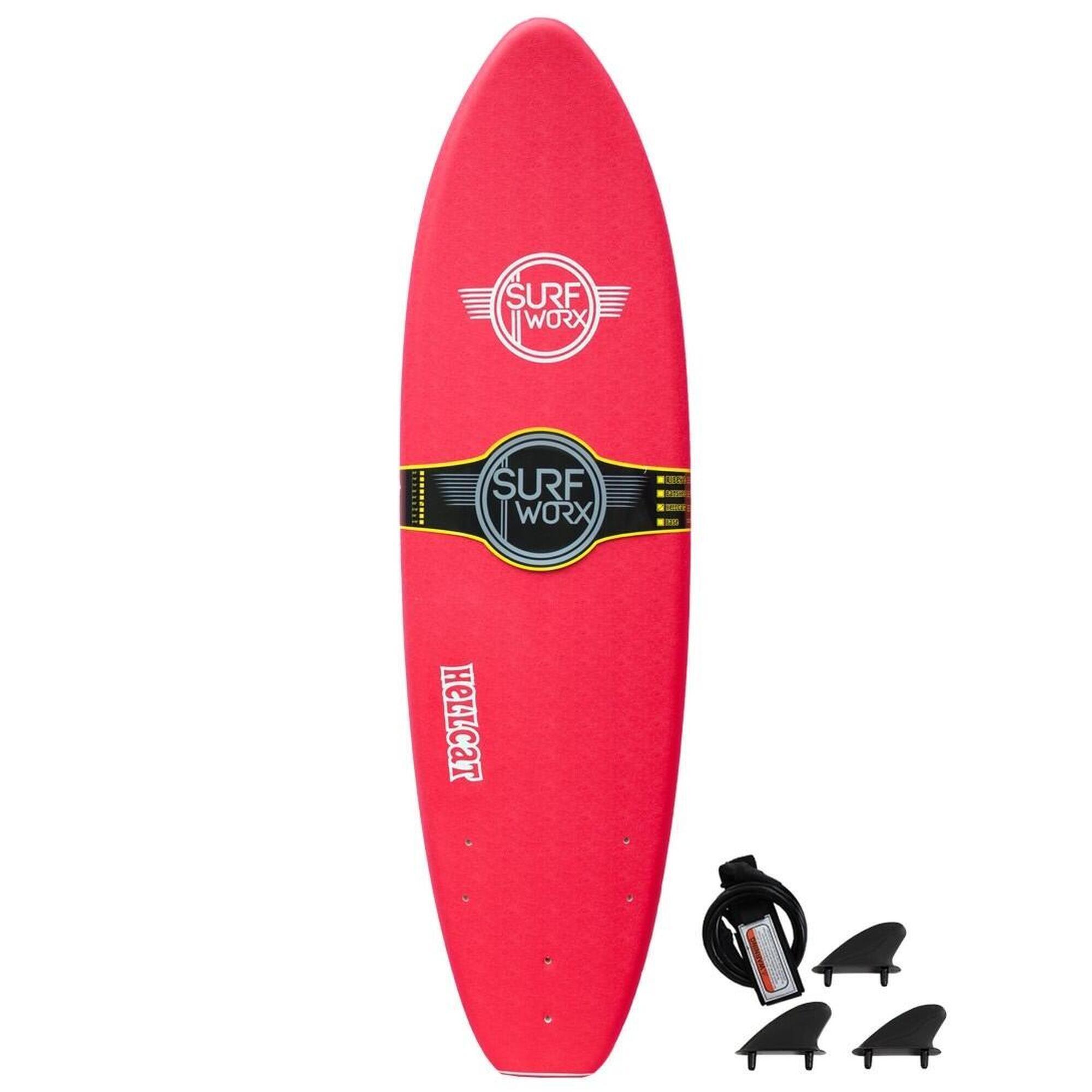 Surfworx Hellcat Mini Mal soft surfboard Red 1/5