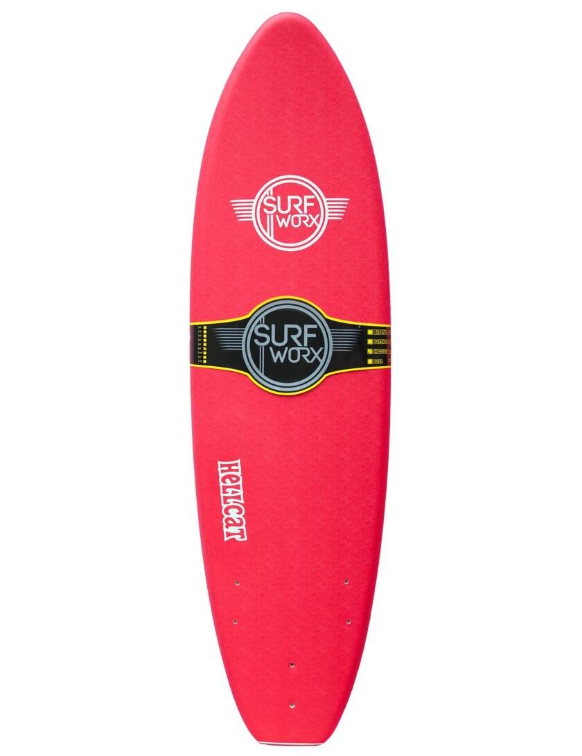 Surfworx Hellcat Mini Mal soft surfboard Red 2/5