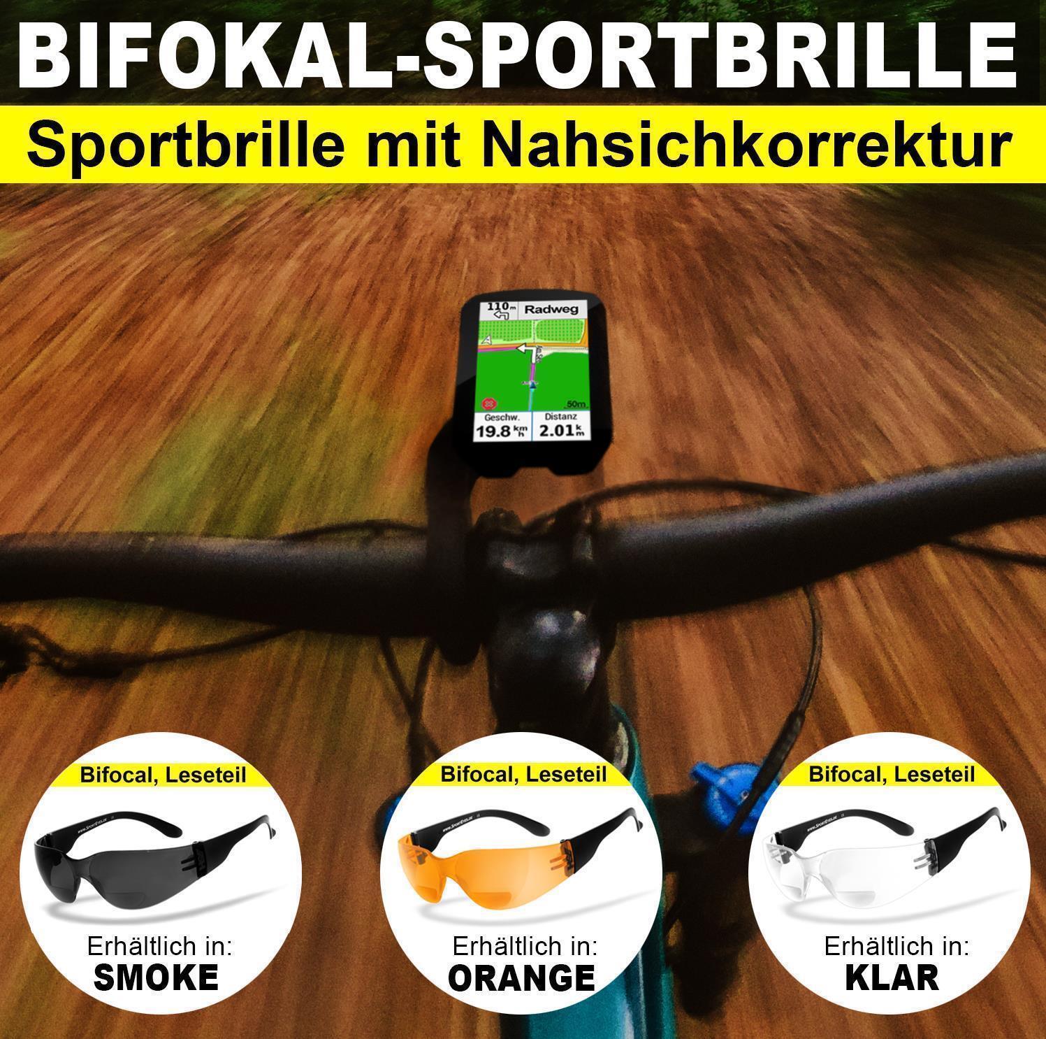 Sportbrille | SPRINTER 2.3 +1,50 Dioptrien | Leseteil | beschlagfrei 4/7