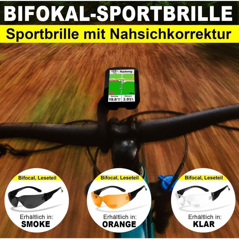Sportbrille | SPRINTER 2.3 +2,00 Dioptrien | smoke | Leseteil | beschlagfrei