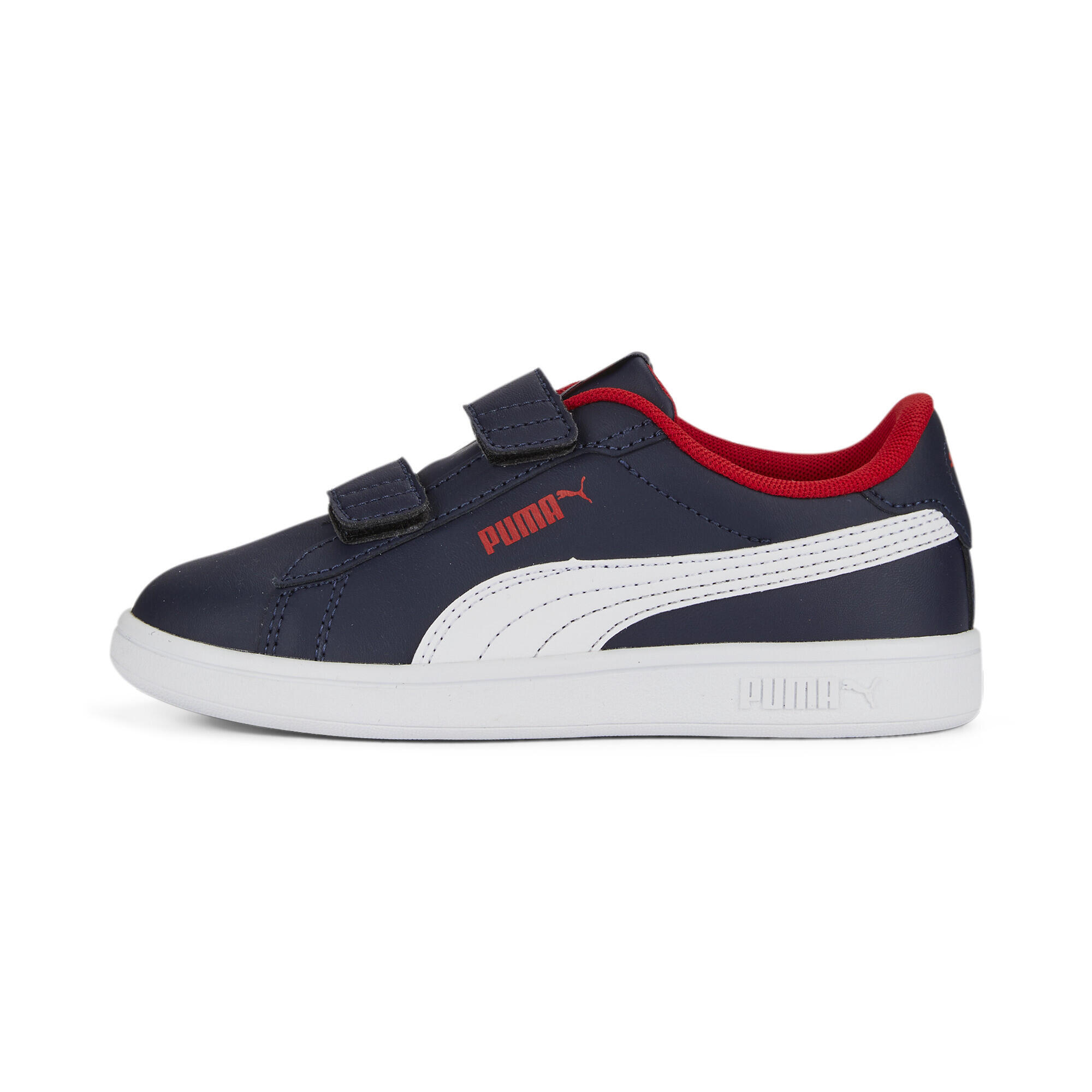 Smash 3.0 leren V sneakers voor kinderen PUMA Navy White For All Time Red Blue 5/7