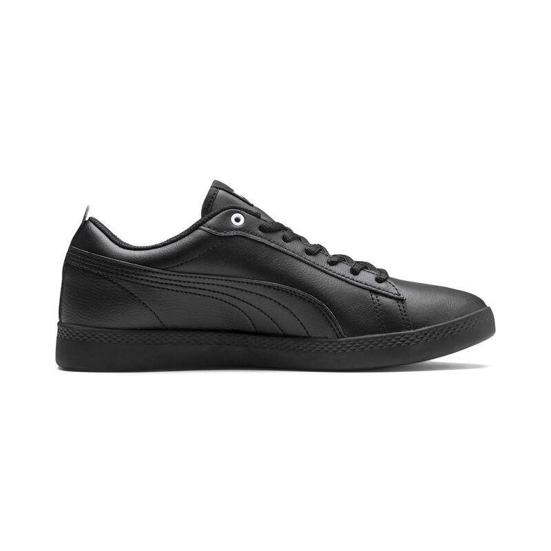 Smash v2 leren sportschoenen voor dames PUMA Black