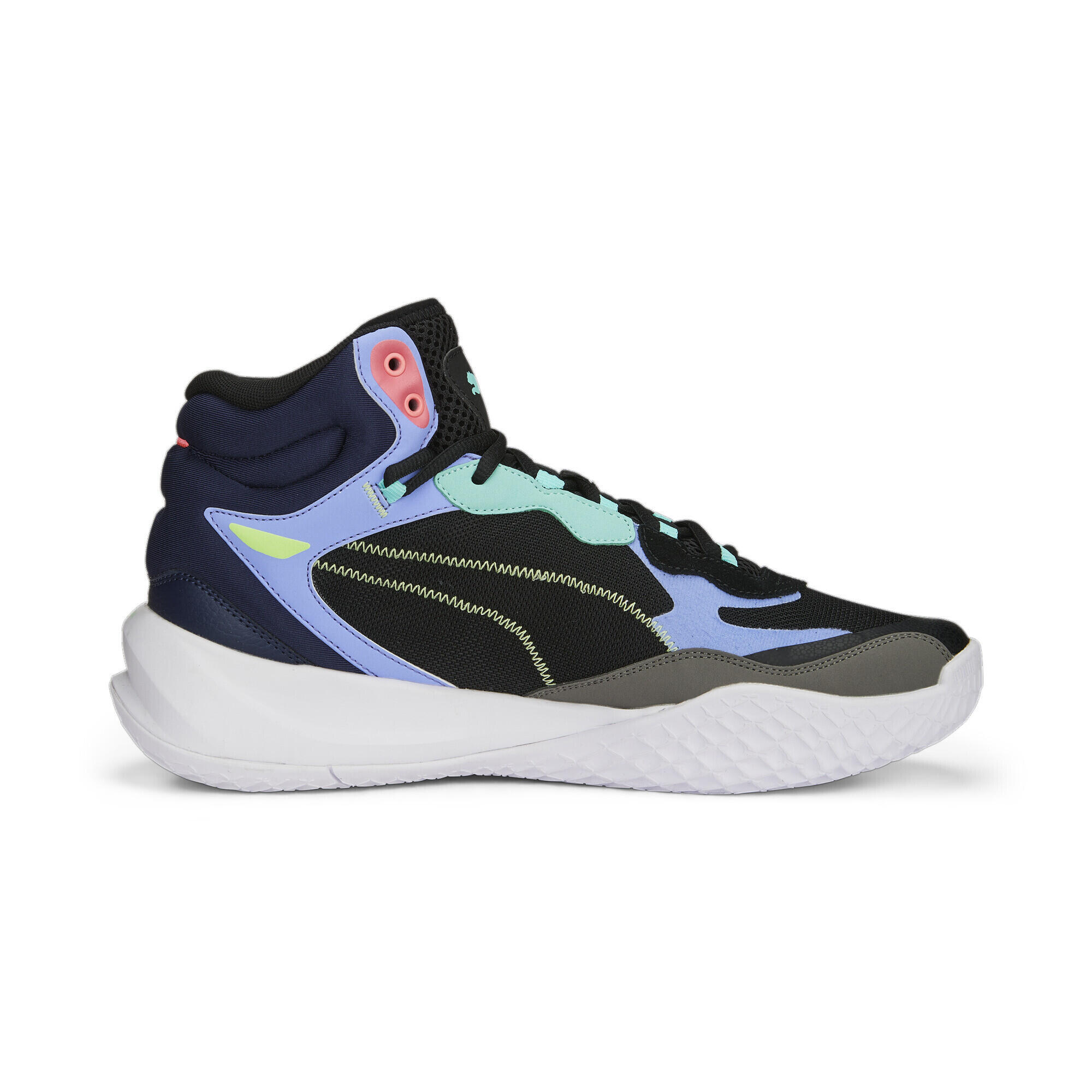 Playmaker Pro Mid basketbalschoenen PUMA Black Elektro Purple 5/6