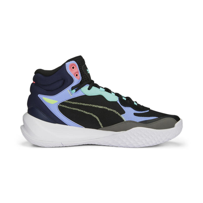 Playmaker Pro Mid Basketballschuhe Herren PUMA Black Elektro Purple