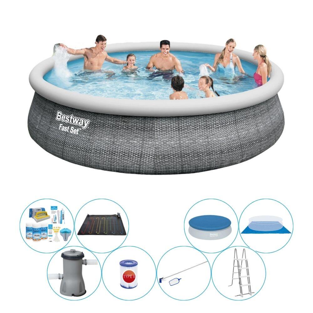 Bestway Fast Set Rattan Rond 457x107 cm - Zwembad Met Accessoires 1/6
