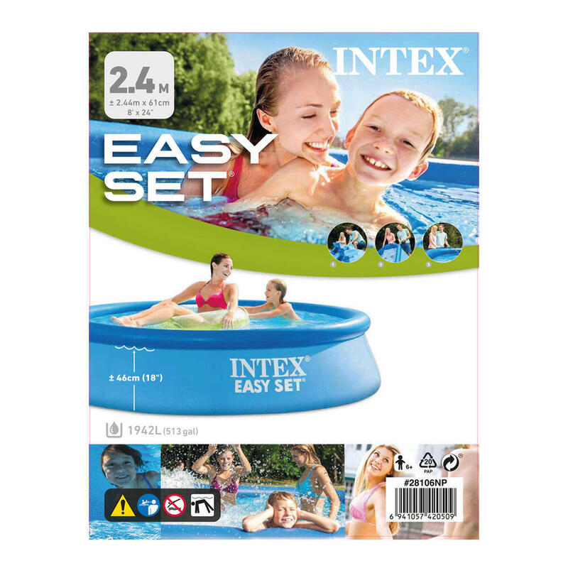 Intex Piscine Easy Set 244x61 cm - Bundle de piscine