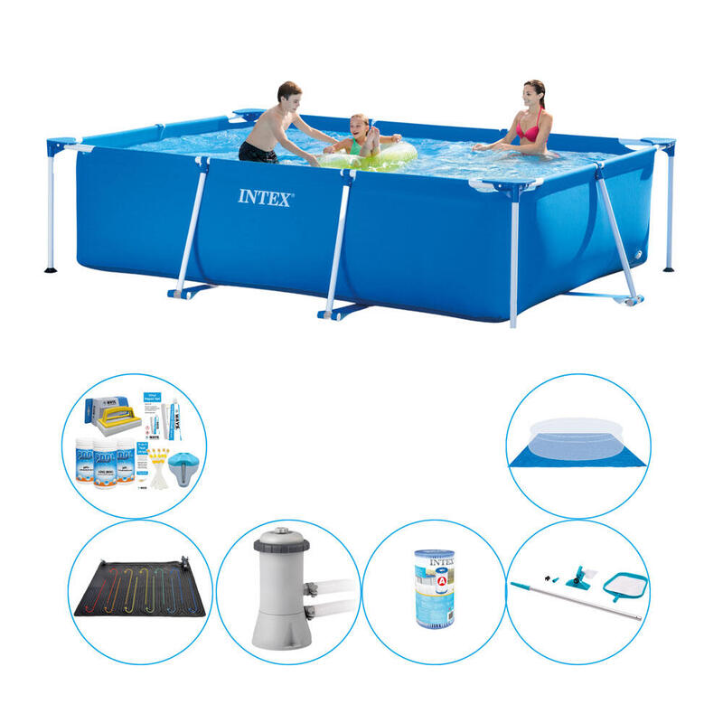 Intex Frame Pool Rechteckig 300x200x75 cm - 7-teilig - Swimmingpool-Paket