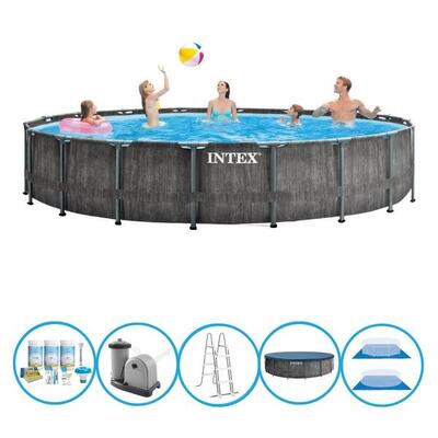 Intex zwembad prism frame greywood- zwembadpakket - 549x122 cm