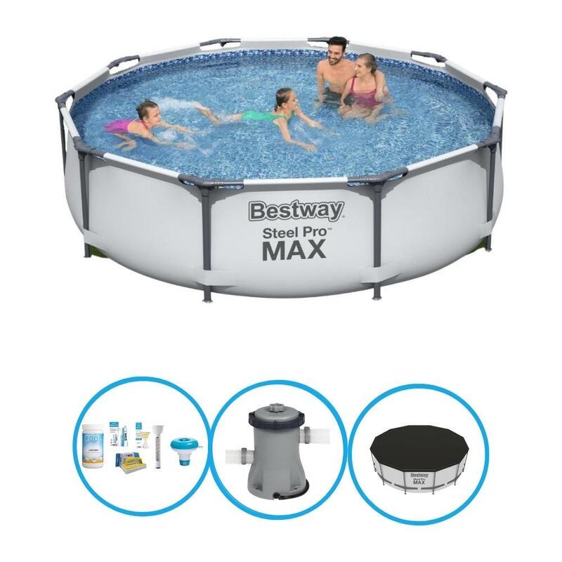 Bestway - Steel Pro MAX - Opzetzwembad inclusief filterpomp - 305x76 cm - Rond