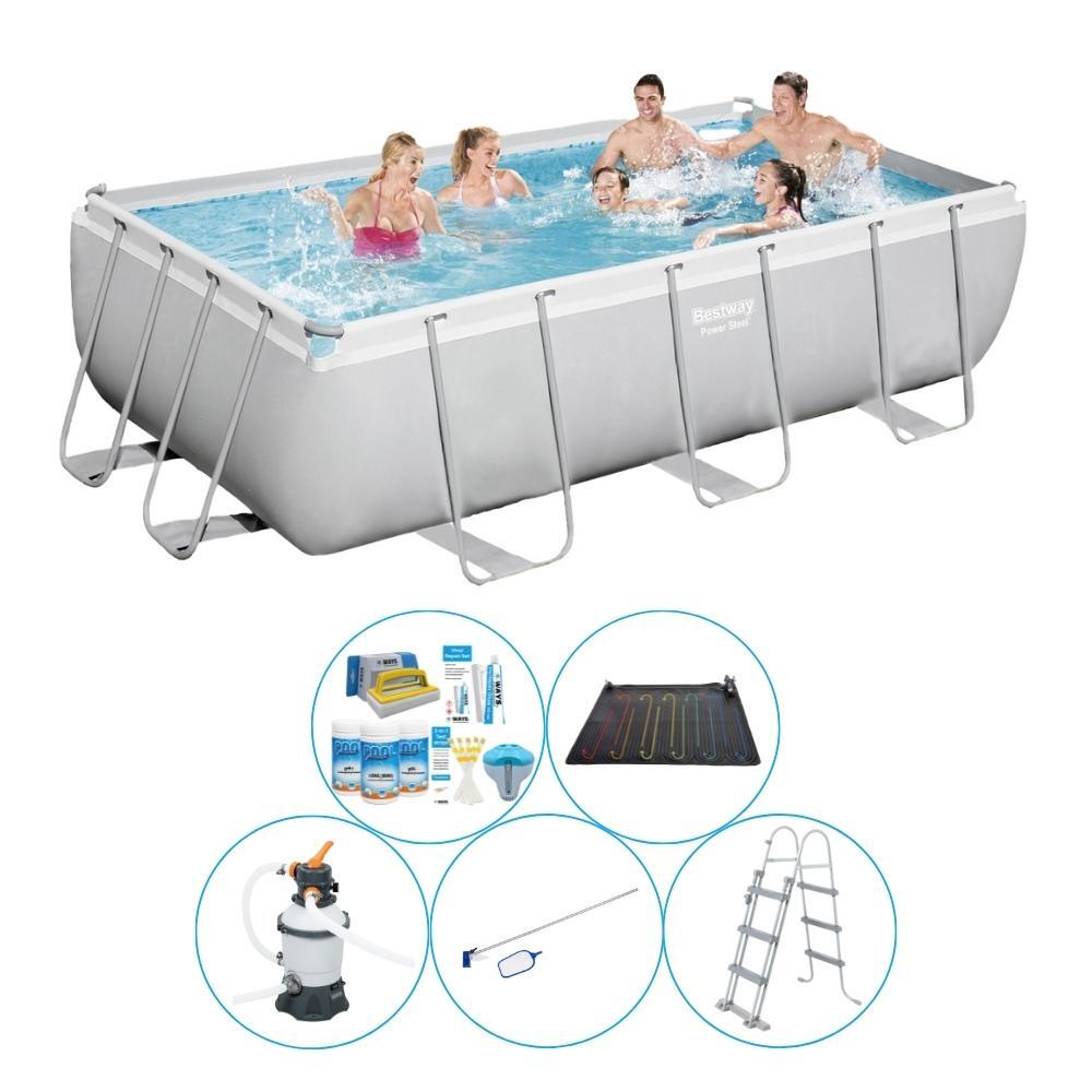 BESTWAY Zwembad Deal - 6-delig - Bestway Power Steel Rechthoek 404x201x100 cm