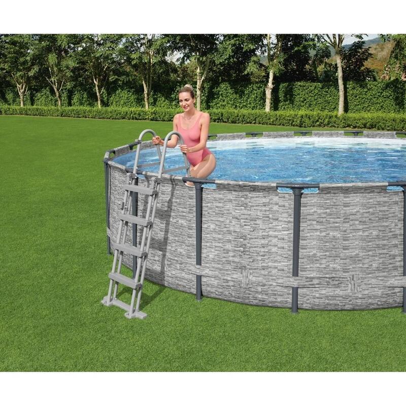 Piscine ensemble Bestway Steel Pro Max ronde pierre Ø 427 x 122 cm