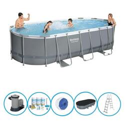 Bestway Piscine Power Steel - Forfait Piscine - 549x274x122 cm