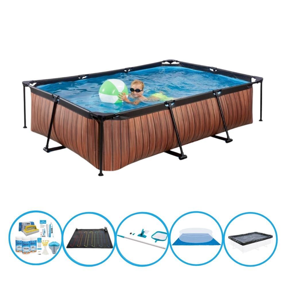 EXIT TOYS EXIT Zwembad Timber Style - Frame Pool 300x200x65 cm - Inclusief accessoires