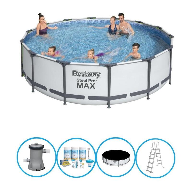 Bestway - Steel Pro MAX - Opzetzwembad inclusief filterpomp en accessoires -